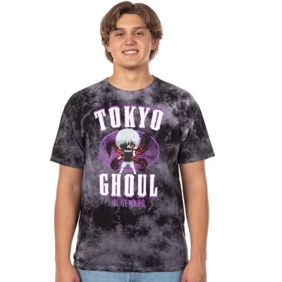 Семь раз по шесть Токийский Гуль Аниме футболка мужская Chibi Ken Kaneki Rinkaku Kagune Tie Dye Футболка разноцветная многоцветная