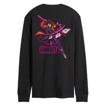 Мужской лонгслив Marvel Gambit с принтом, черный