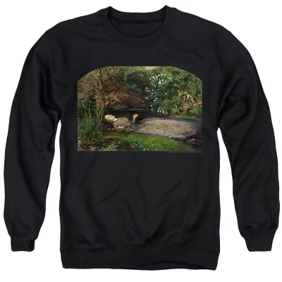 Мужская толстовка с круглым вырезом John Everett Millais Ophelia, цвет черный
