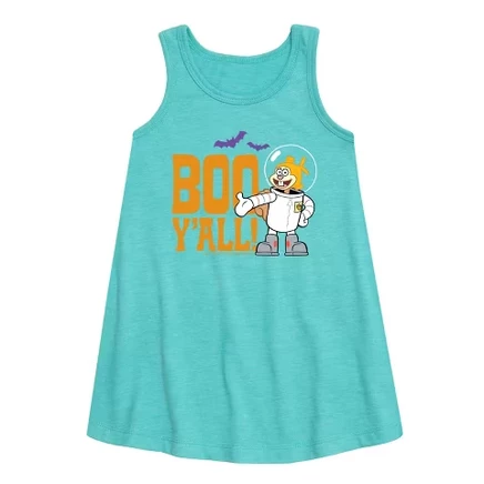 Sandy Boo Y'all Graphic Sleeveless Aline Dress turquoise