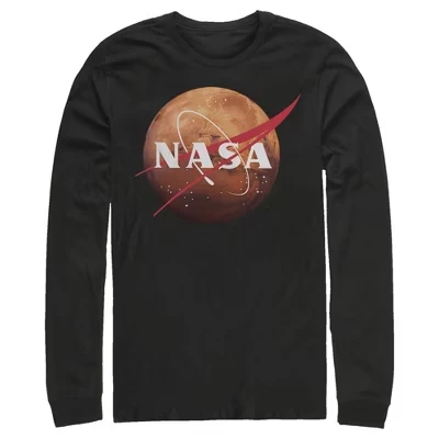 Мужская футболка NASA Mars с длинным рукавом, черная