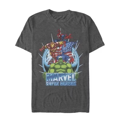 Мужская футболка Marvel Patriotic Heroes, угольно-серая