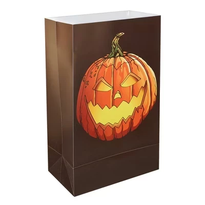 Пластиковые пакеты LumaBase Luminaria - Набор из 12 ламп jack o'lantern