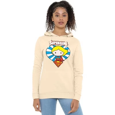 Женская толстовка с капюшоном Stone Supergirl Chibi Supergirl Heart Pullover
