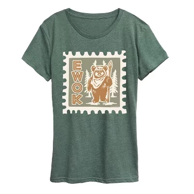 Женская футболка с коротким рукавом Ewok Stamp и графическим рисунком heather juniper