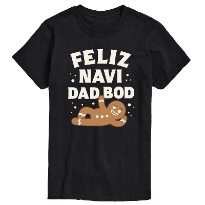 Мужская футболка Feliz Navi Dad Bod с коротким рукавом и графическим принтом, черная