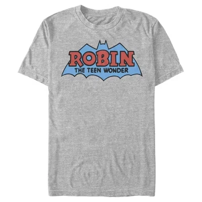 Мужская футболка Athletic Heather с логотипом Boy Wonder Robin с логотипом Бэтмена
