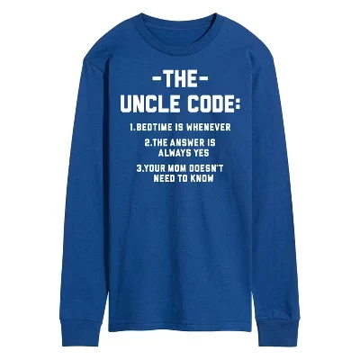 Мужская футболка с длинным рукавом и графическим рисунком The Uncle Code