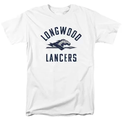 Мужская футболка с официальным логотипом Longwood Lancers от университета Лонгвуд, белая