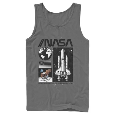 Мужская майка NASA Vintage Panels, угольно-серая