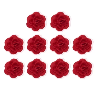 Нашивки Unique Bargains кружевные цветы, 10 шт, красные