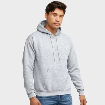 Унисекс худи Hanes EcoSmart, пепельное