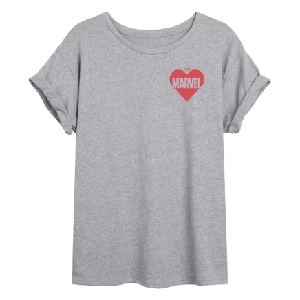 Женская футболка Heart Valentine с объемным рисунком heather grey