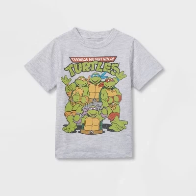 Однотонная футболка Teenage Mutant Ninja для маленьких мальчиков - серый