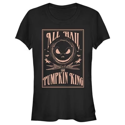 Женская футболка для юниоров All Hail the Pumpkin King черного цвета