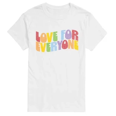 Мужская футболка с рисунком Love For Everyone Rainbow с коротким рукавом, белая