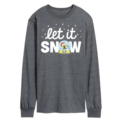 Мужской лонгслив SpongeBob Let It Snow, серый