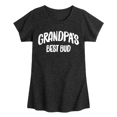 Приталенная футболка с коротким рукавом и рисунком Grandpas Best Bud heather black