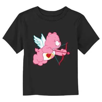 Футболка для девочек Care Bears, валентинка, черная