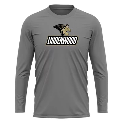 Мужской лонгслив NCAA Lindenwood University с логотипом, угольный