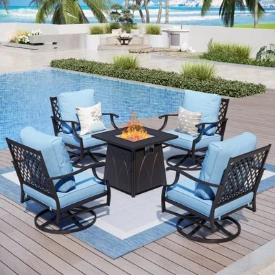 Комплект мебели с очагом Captiva Designs, голубой
