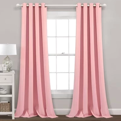 Комплект из 2-х плотных штор с утепленным верхом на люверсах - Lush Décor fairytale pink