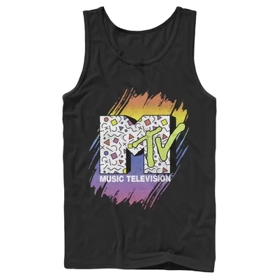 Мужская майка MTV 80s Print Pattern Logo, черная