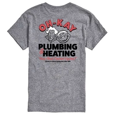 Мужская футболка Ohkay Plumbing с коротким рукавом и графическим рисунком athletic heather