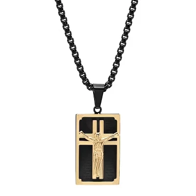 Мужская подвеска Steeltime Our Father 24″ из стали, золотая