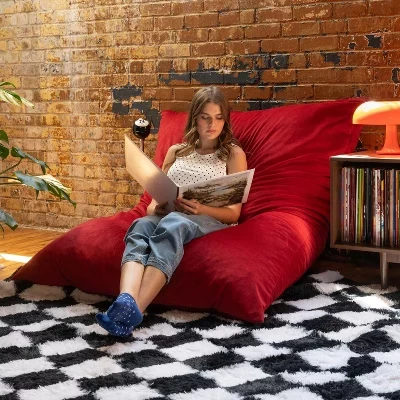 Подушка Saxx 5,5-футовая декоративная Bean Bag Giant Floor Pillow Lounge, пышный бархат lush velvet merlot