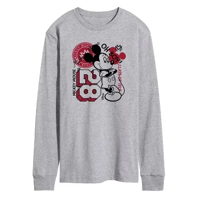 Мужской лонгслив Disney Collegiate Collage, серый меланж