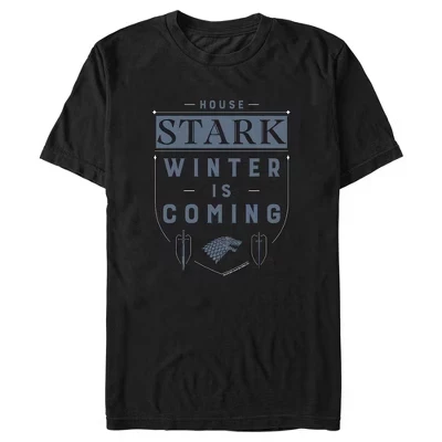 Мужская футболка со значком House Stark Winter Is Coming, черная