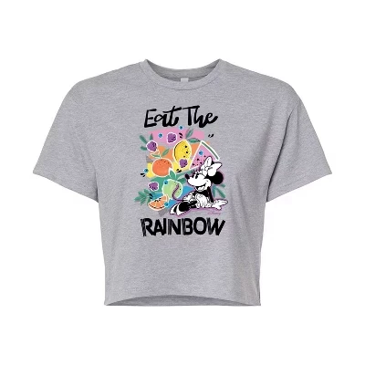 Женская укороченная футболка Disney Eat the Rainbow, серая