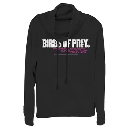 Женская толстовка с капюшоном и фантастическим логотипом Birds of Prey для юниорок черного цвета