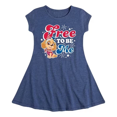 Платье для девочек - Paw Patrol - Americana Fit & Flair с коротким рукавом и графическим принтом