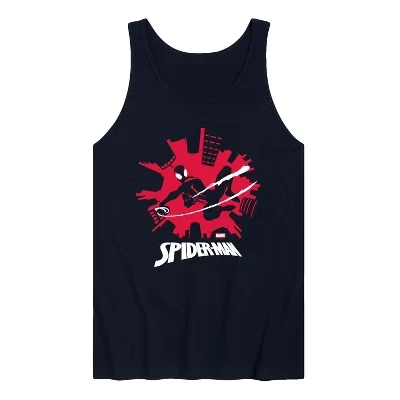 Мужская майка Marvel Spider-Man Miles Skyline, синяя