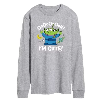 Мужской лонгслив Disney Alien Ooh I'm Cute, серый меланж