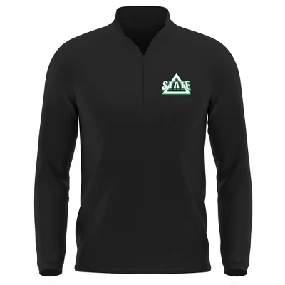 Мужской пуловер Delta State University Adult Active Sport на молнии 1/4 с логотипом на левой стороне груди черного цвета