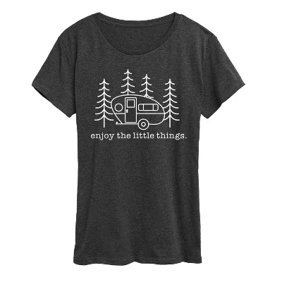Женская футболка Enjoy The Little Things с коротким рукавом и графическим рисунком heather charcoal