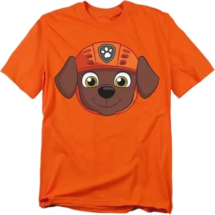Мужская футболка Paw Patrol Zuma с крупным рисунком лица оранжевого цвета