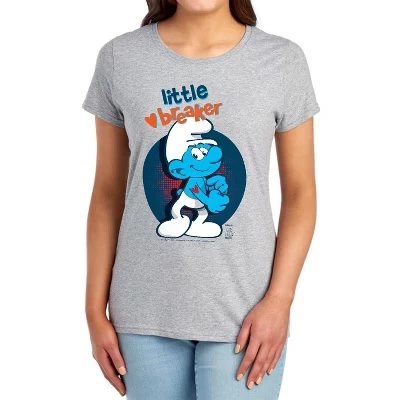 Women's  Hefty Smurf Little Heart Breaker T-Shirt athletic heather