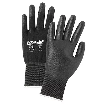 Перчатки West Chester Protective Gear полиуретановые на нейлоне, черные, 2XL, 12 пар