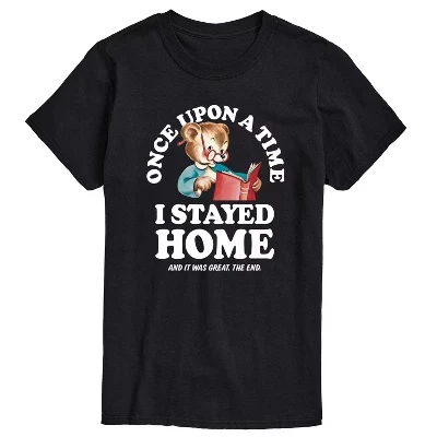 Мужская футболка с коротким рукавом Once Upon A Time Stayed Home, черная