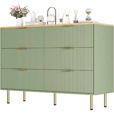 Комод coolmee Fluted, 6 ящиков, серый