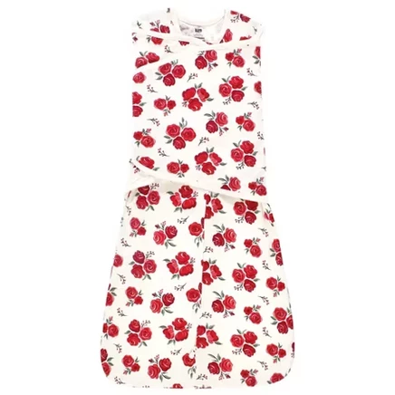 Infant Girl Convertible Swaddle Sleep Sack, Red Rose 0-3 months