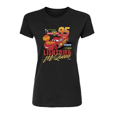 Женская приталенная футболка с графическим рисунком Piston Cup Winner черного цвета