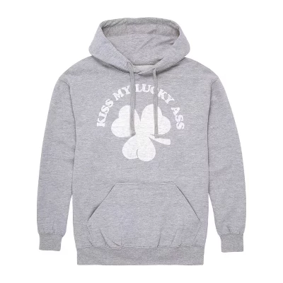 Мужской пуловер из флиса с графическим рисунком Kiss My Lucky Ass, толстовка athletic heather