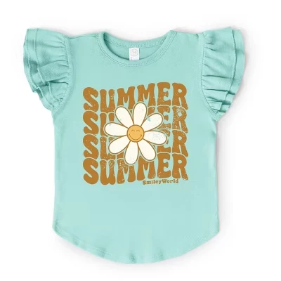 Футболка с развевающимися рукавами SmileyWorld Summer Wave, набитая морской пеной