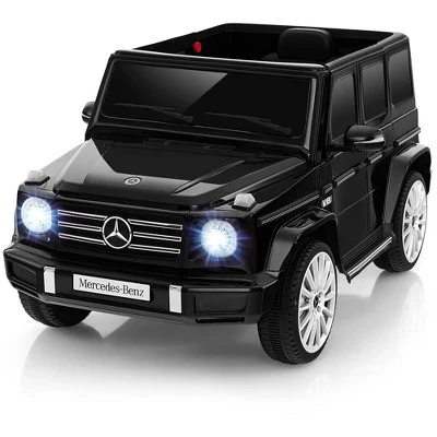 Лицензионный детский прогулочный автомобиль Mercedes-Benz G500 с питанием от аккумулятора 12 В, окрашенный в черный / белый цвет, окрашенный в черный цвет