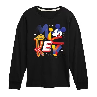 Футболка с длинным рукавом и рисунком Mickey Word Art, черная